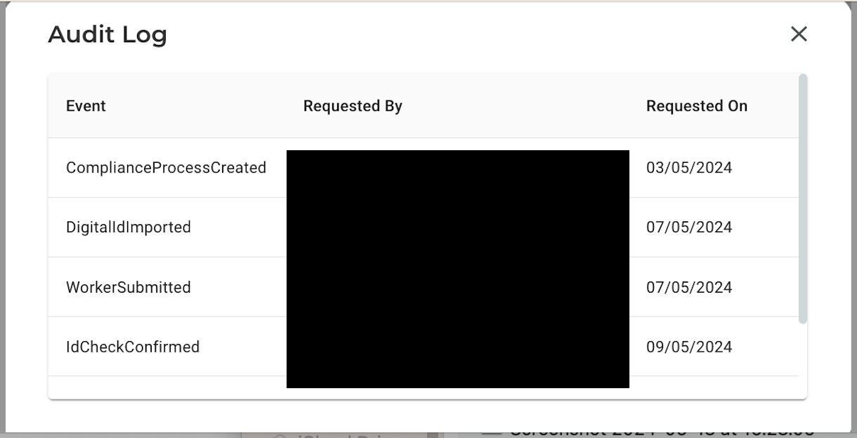 DigitalIDImported entry in the application audit log