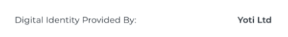 Digital Identity Provided by YOTI Limited confirmation